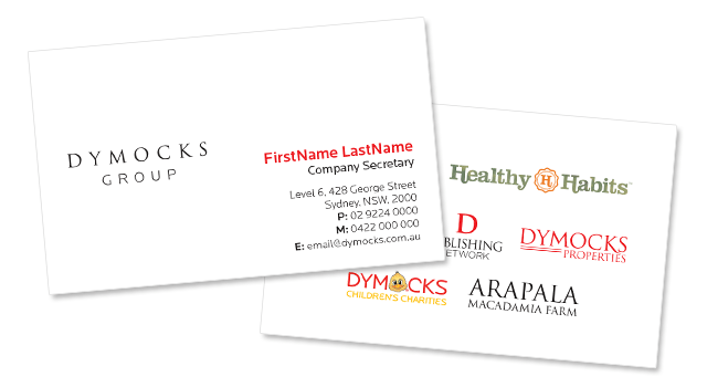 Dymocks Group Business Cards