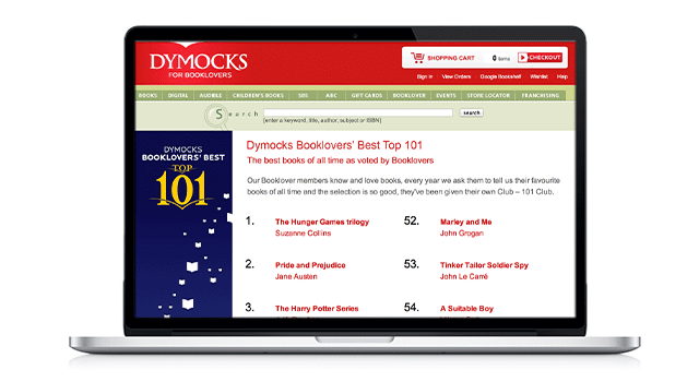 Dymocks Top 101 Website