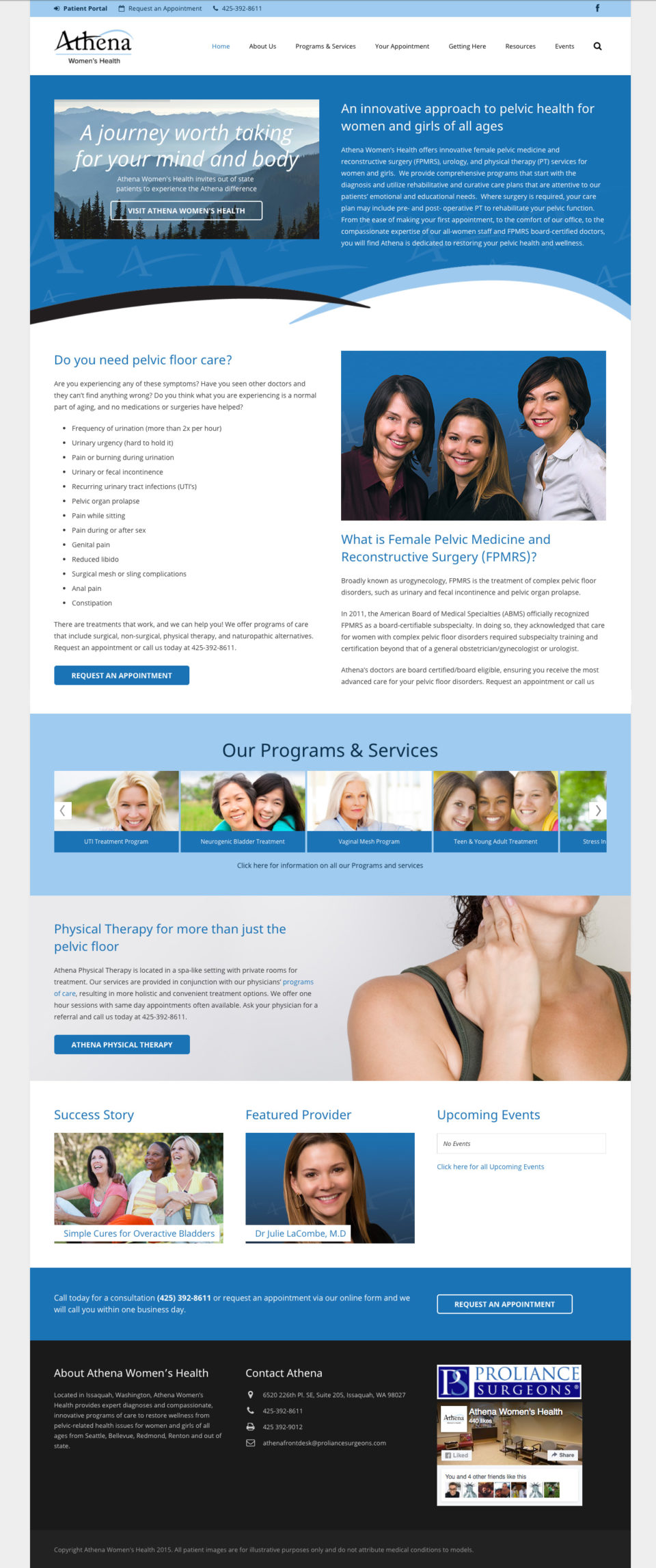 Athena Women's Health home page