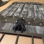 2016 Halloween door on the floor close up