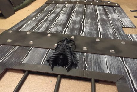 2016 Halloween door on the floor close up